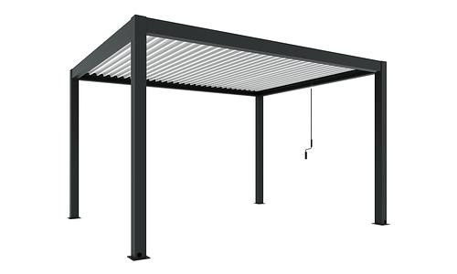Luxe Louvres 3 x 4m Freestanding - Black/White #146