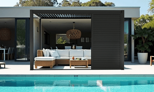 Aluminium Louvre Sliding Doors 3m or 4m - Core Pergola Range #190