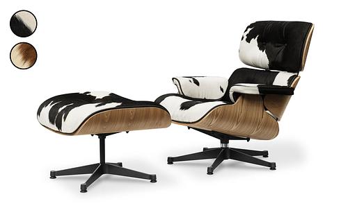 Premium Replica Eames Lounge Chair & Ottoman Genuine Cowhide - 2 Colours #457