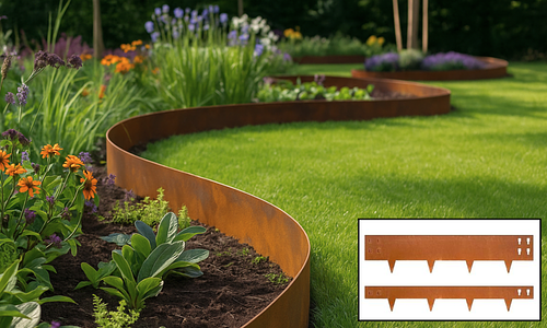 Baltic Corten Garden Edging - 6 Pack, 2 Sizes #254