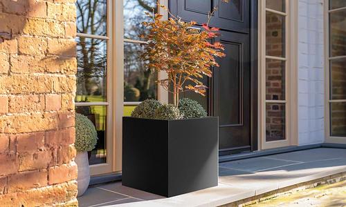 Juno Cube Black Steel Planter - 4 Sizes #87