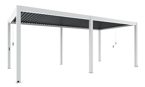 Luxe Louvres 6 x 3m Freestanding - White/Black #134