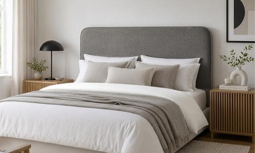 Sirocco Curved Headboard - Selected Sizes & Ash Grey #128