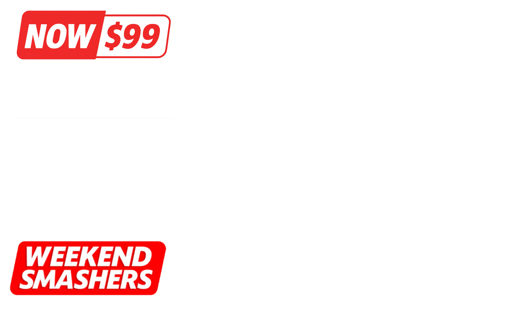 <p><strong> WEEKEND SMASHERS! </strong>We’ve gone full smash mode — save up to <strong>50% OFF</strong> selected Outdoor Fireplaces, Chairs, and more. <strong>Only 5 Days — ends Tuesday, 22nd July.</strong><span> T&Cs Apply.</span></p>