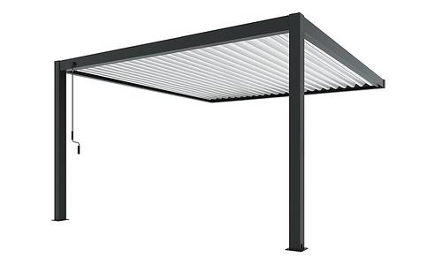Luxe Louvres 4 x 4m Wall Mounted - Black/White #144