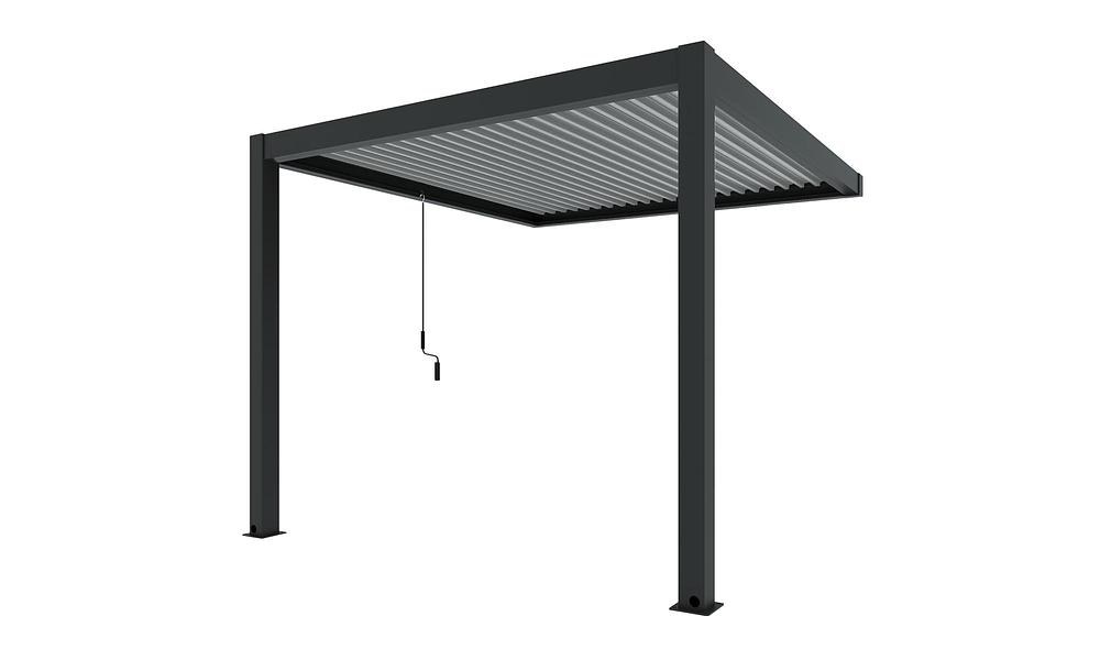 Luxe Louvres 3 x 3m Wall Mounted - Black/Grey #122