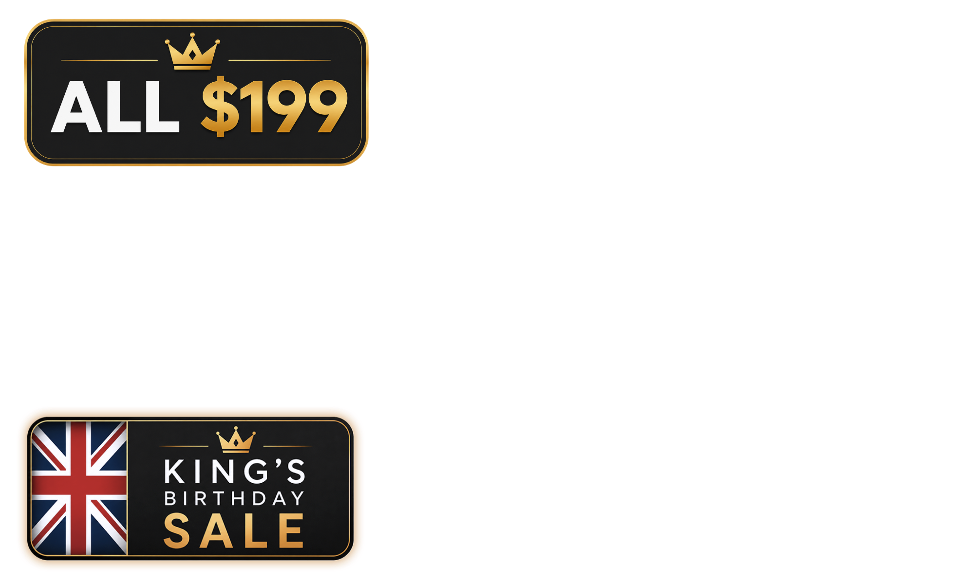 <strong>Royal Deals Have Landed 👑 </strong><span>Enjoy royal savings on selected <b>in-stock</b> favourites, ready to ship now. <b>5 days only,</b> while stocks last.</span>