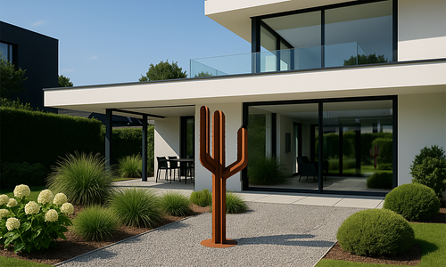 1.5m Corten Cactus Sculpture