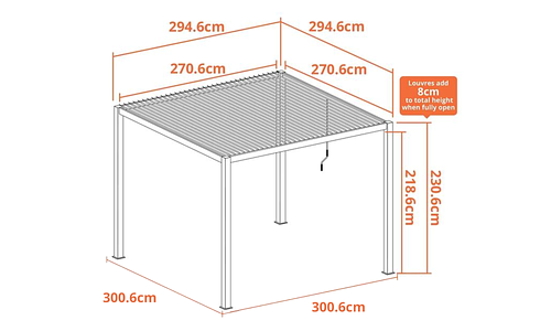 Luxe Louvres 3 x 3m Freestanding - 9 Variations (FS) #97