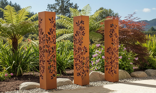 Floral Corten Pillar #63