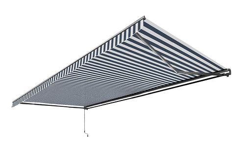 Retractable Awning 5m x 3m - Blue & White Stripe #104