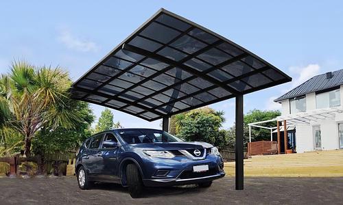 Cantilever Single Carport 3 x 5.5m - Black #96
