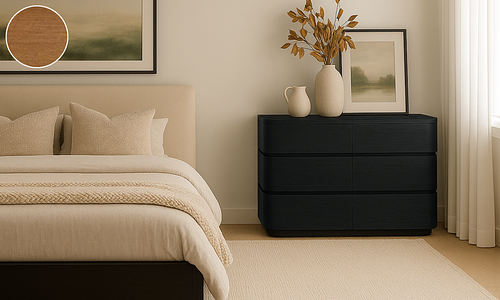 Elba Curved 6 Drawer Dresser - 2 Colours #2