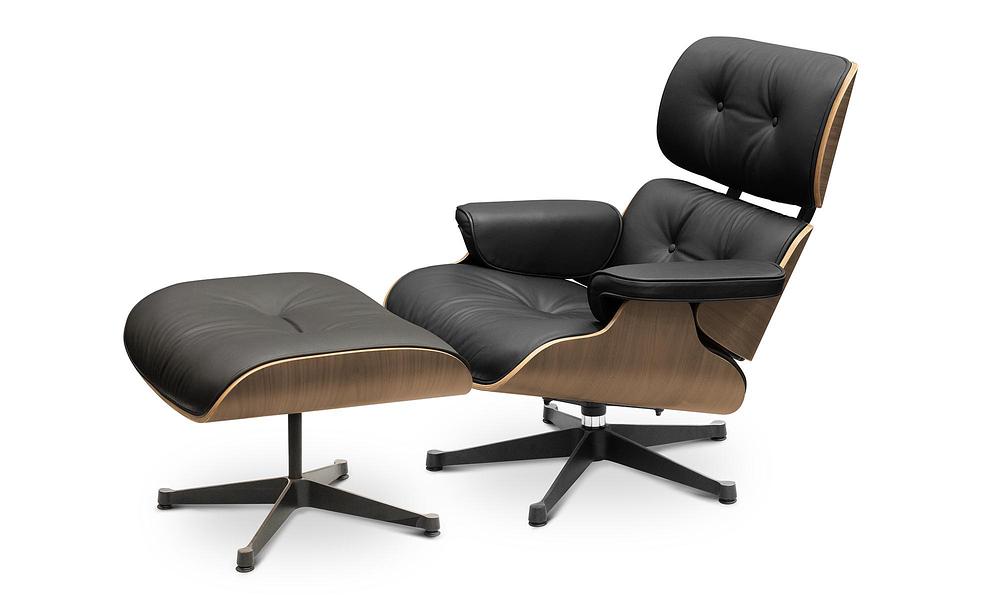 Premium Replica Eames Lounge Chair & Ottoman - Black/Honey #479