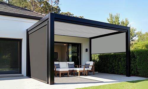 Luxe Louvre Premium Drop Down Screen - Wall-Mounted SIDES #214