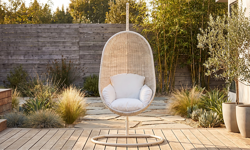 Hanoi Hanging Egg Chair with Stand - White #113