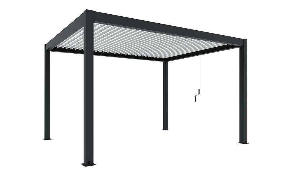 Luxe Louvres 3 x 4m Freestanding - Black/White #146