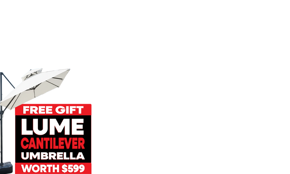 Add <b>free shade</b> and<b> protection </b>☀️ to your outdoor setup with a<b> FREE Lume Cantilever Umbrella</b> on selected incoming <b>Gio sets.</b><i> </i>Available in Optic White.<i>T's & C's Apply.</i>