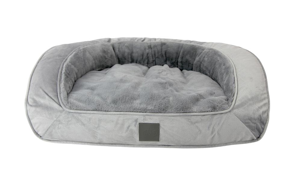 Grey plush hot sale dog bed