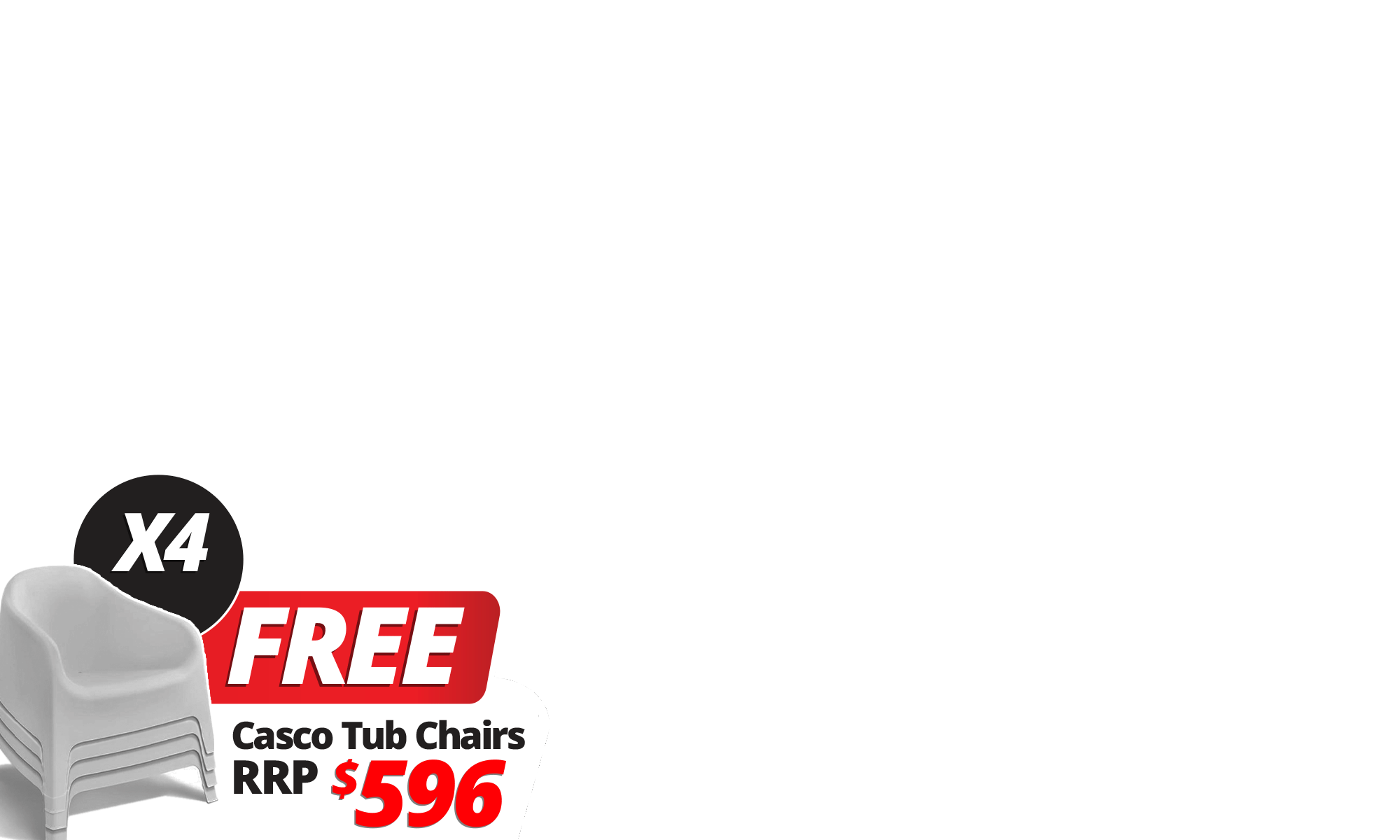 <i>Thinking about upgrading your outdoor space?  </i>Start with a Luxe Louvre and we’ll sort the seating. For a limited time, purchase any <b>Luxe Louvres pergola </b>and receive <span><b>4 FREE</b> grey Casco Tub Chairs valued at $569</span><span>. </span>Outdoor setup, sorted.<div><br></div>