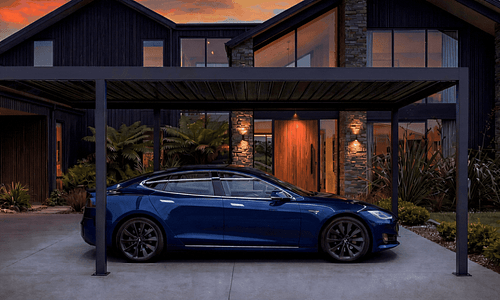 Elements 3m x 5m Carport With Solar Sensor Lights #26