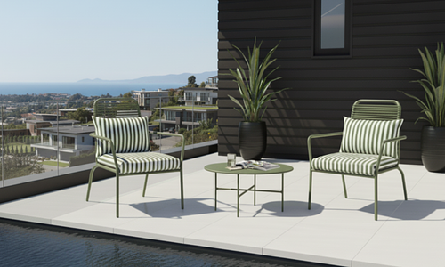 Coco Striped Balcony Set - Green #1