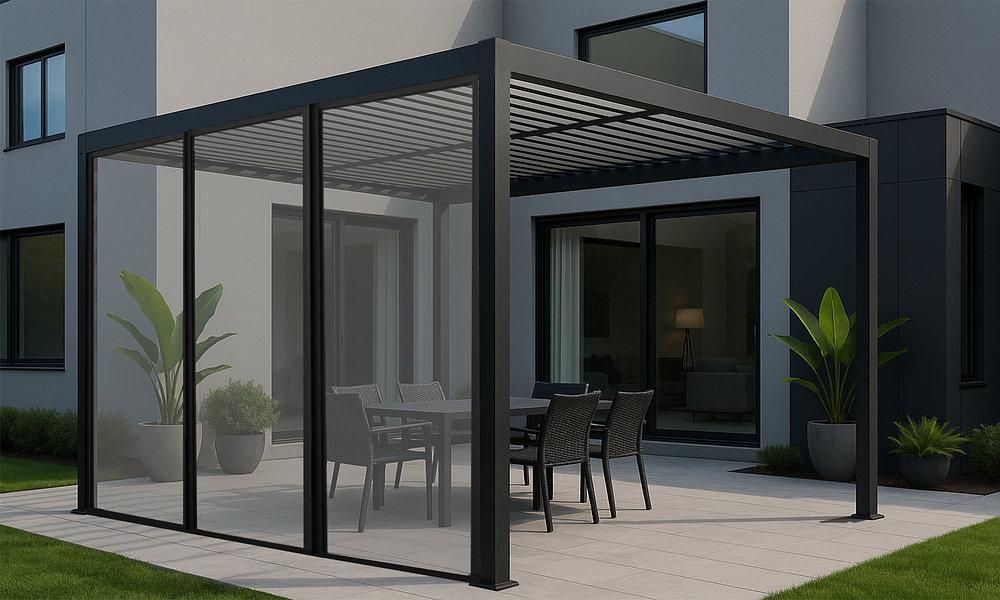 Core Pergola Framed Glass Sliding Doors - FREESTANDING - 2 Sizes (Neale) #369