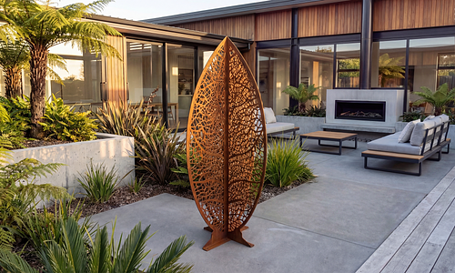 3D Corten Leaf Sculpture - 1.5m