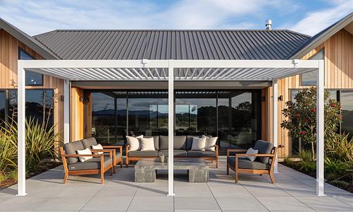Elements 3m x 6m Freestanding Pergola - White #76