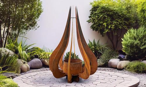 Wildfire Corten Planter Sculpture #40
