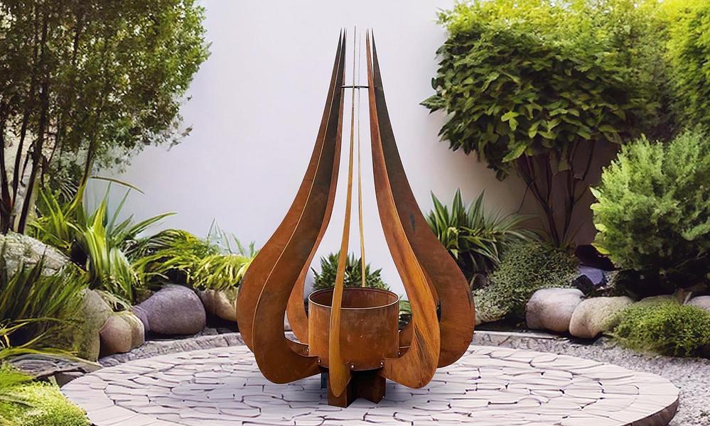 Wildfire Corten Planter Sculpture #49