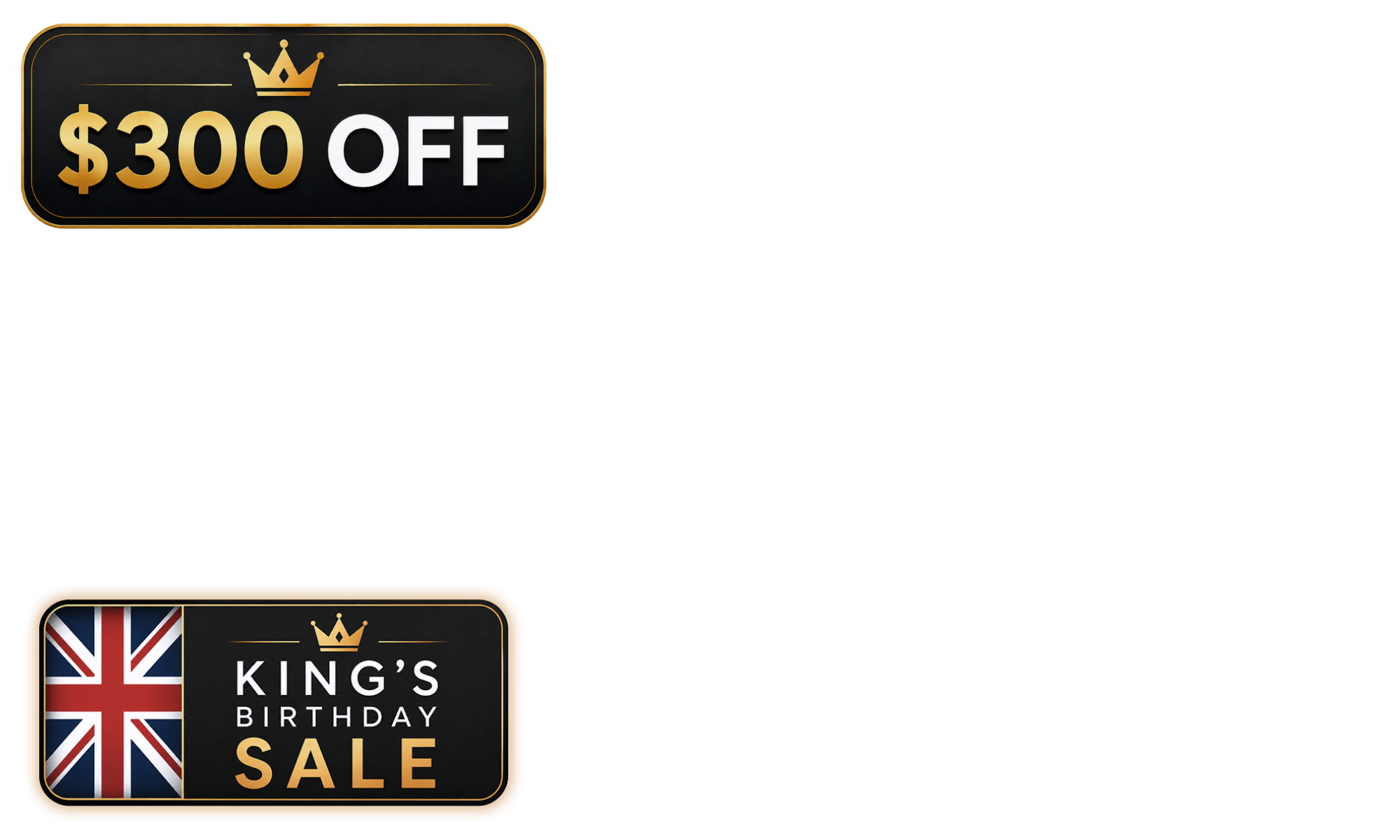 <strong>Royal Deals Have Landed 👑 </strong><span>Enjoy royal savings on selected <b>in-stock</b> favourites, ready to ship now. <b>5 days only,</b> while stocks last.</span>