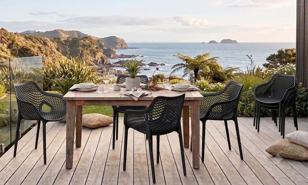 Alo Outdoor Chair with Arms - Black, Set of 4 #44