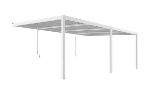 Aluminium Wall Mounted Pergola 5.7m x 2.9m - White #387