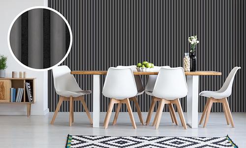 Designer Acoustic Slat Wood Panels Round Edge - Matte Grey #180