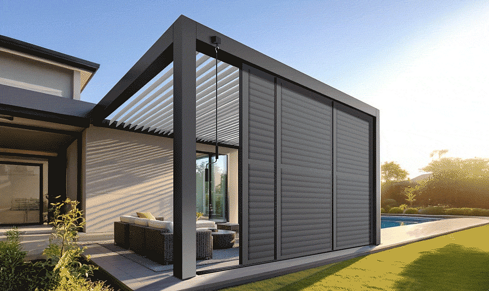 Luxe Louvred Sliding Doors - Wall-Mounted FRONT #384