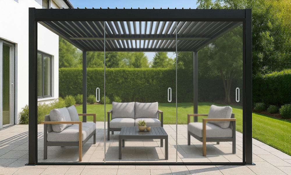 Core Pergola Frameless Glass Sliding Doors- FREESTANDING - 2 Sizes #144