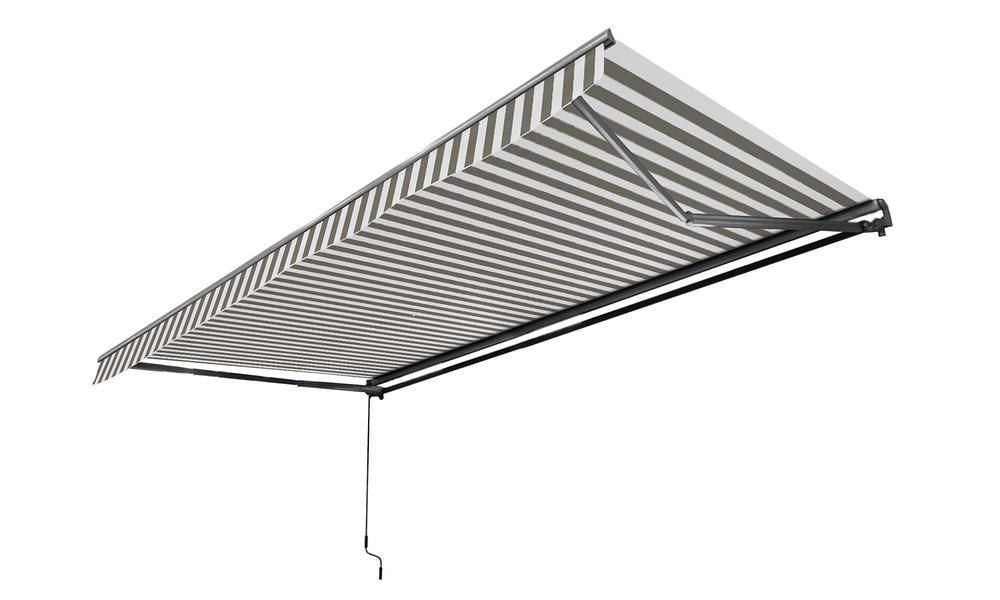 Retractable Awning 4m x 2.5m - Grey & White #181