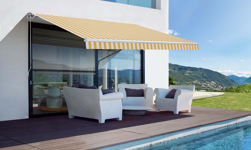 Retractable Awning 3m x 2.5m - Yellow & White Stripe #205
