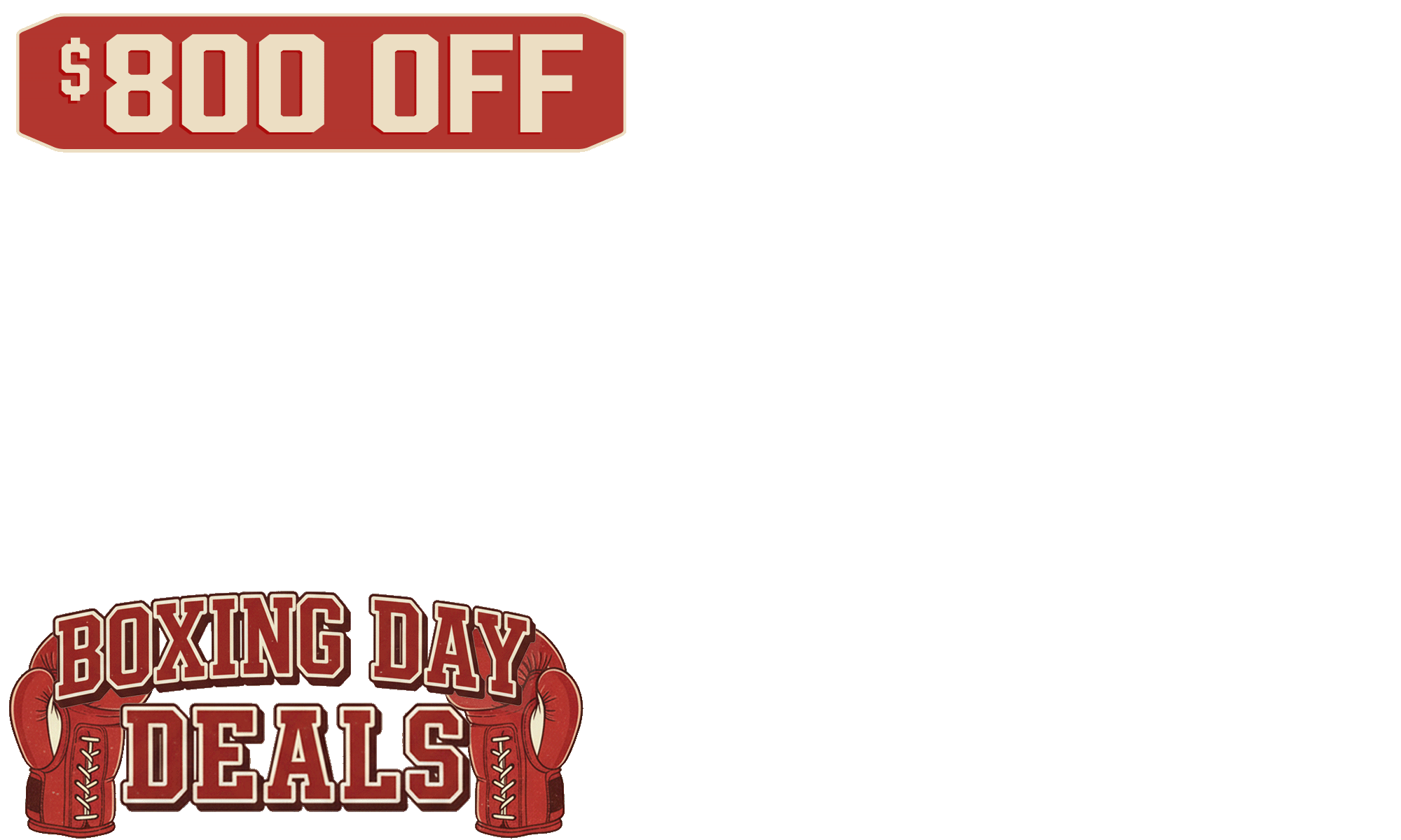 <div><b> 🥊🔥 Boxing Day Deals are here. </b><span>Big hits. Bigger upgrades. </span><span><b>Save $800 on Luxe Louvre Pergolas. </b></span><span>Turn your backyard into a year round flex. </span><span><i>T&Cs apply.</i></span></div><div><div><em><br></em></div></div>