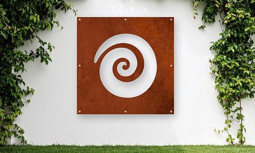 Iconic Corten NZ Wall Art - Koru (1m2#101