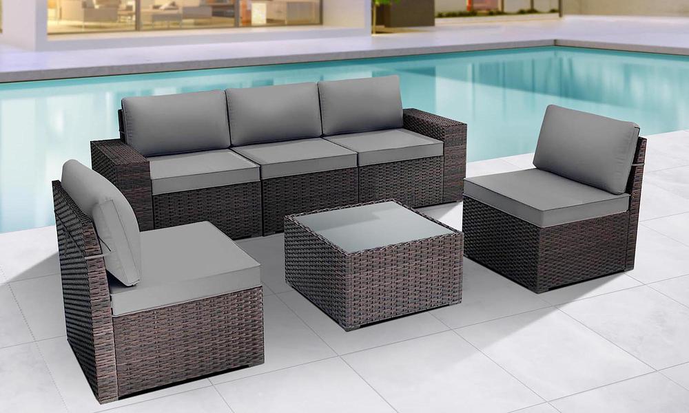 6 piece deals rattan sofa set