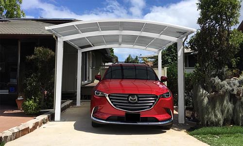 M-Shape Single Carport 5.5 x 3 x 3 -Whtie/Grey 61