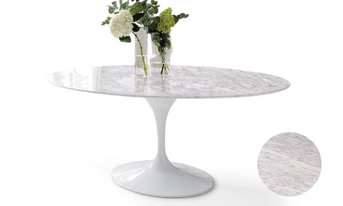 Premium Replica Eero Saarinen Marble Oval Tulip Table - 1.5m White Marble #100