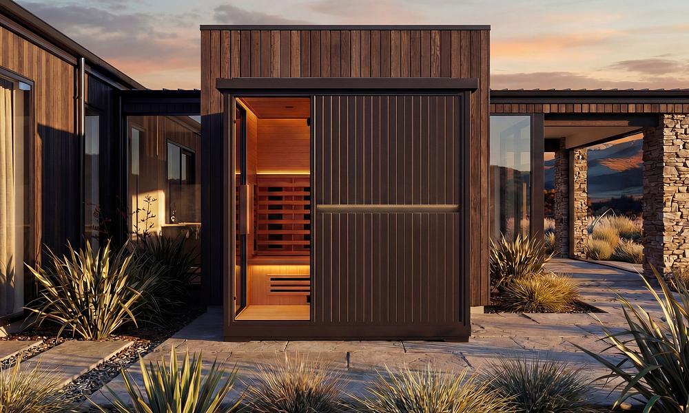 Nova Black Infrared Outdoor Sauna - 3/4 Person #2
