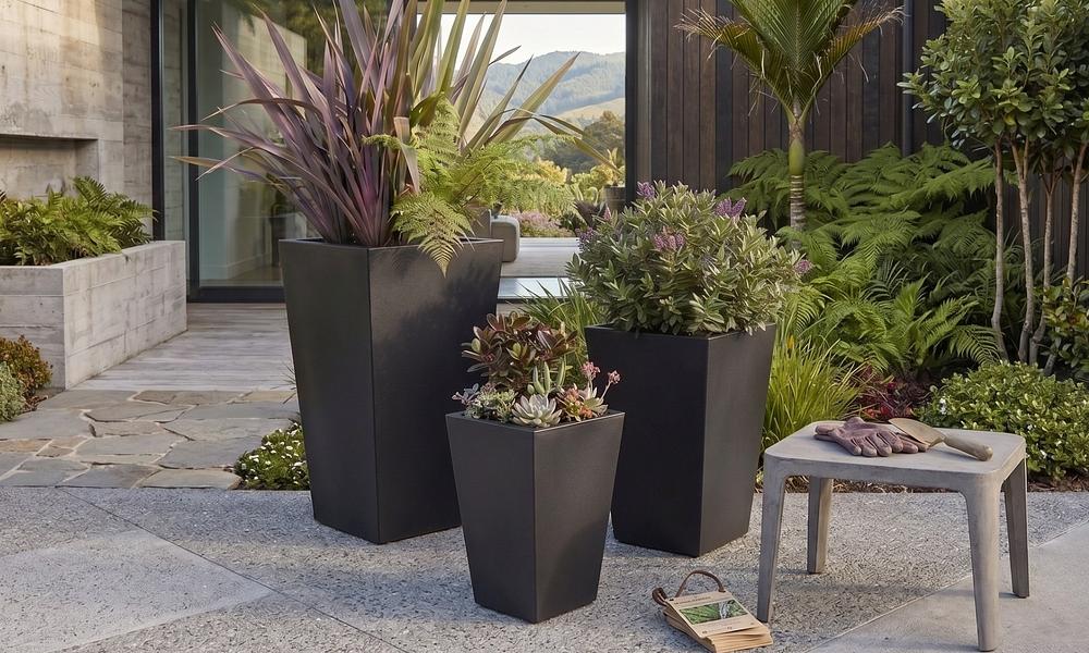 Apollo Black Steel Tall Pot - 3 Sizes #128