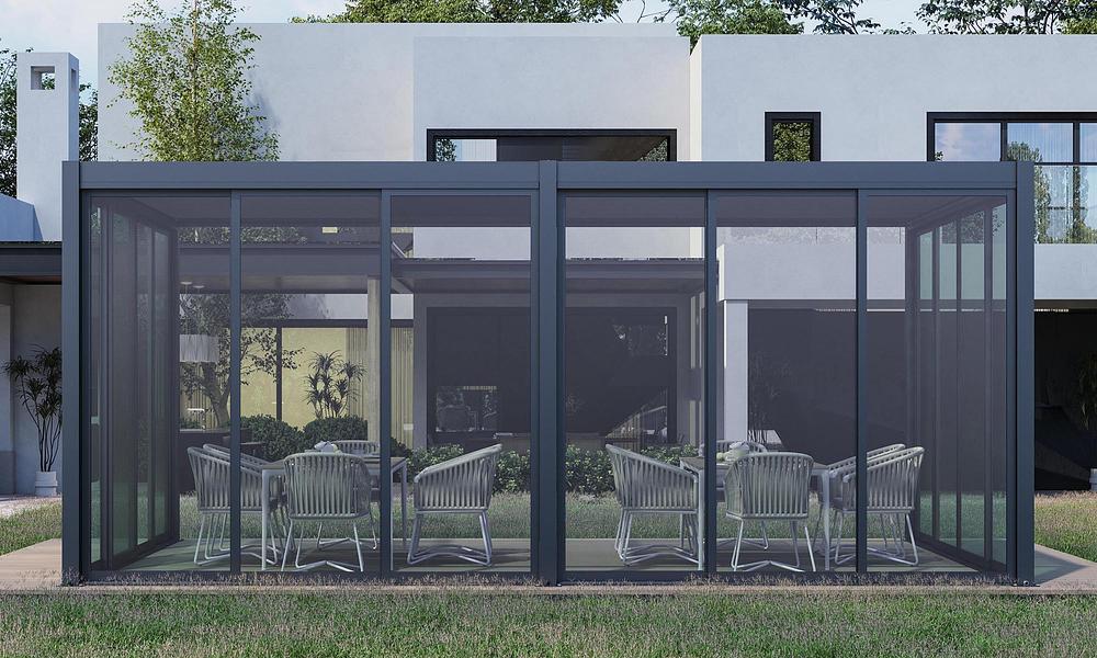 Luxe Louvre Framed Glass Sliding Doors - FREESTANDING - 3m - Lionel #226