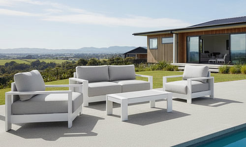 Gio 4-Seater Sofa Set - White  #31