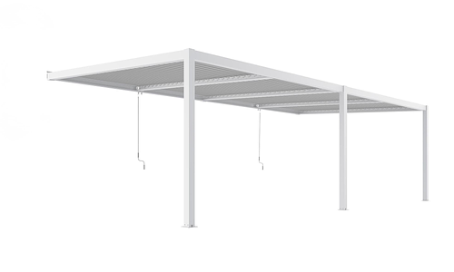 Aluminium Wall Mounted Pergola 7.7m x 2.9m - White Only #378