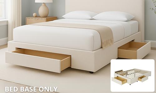 Lucerne Bed Base with Storage Drawers (Matches Sirocco & Delphine)  - 2 Colours #17